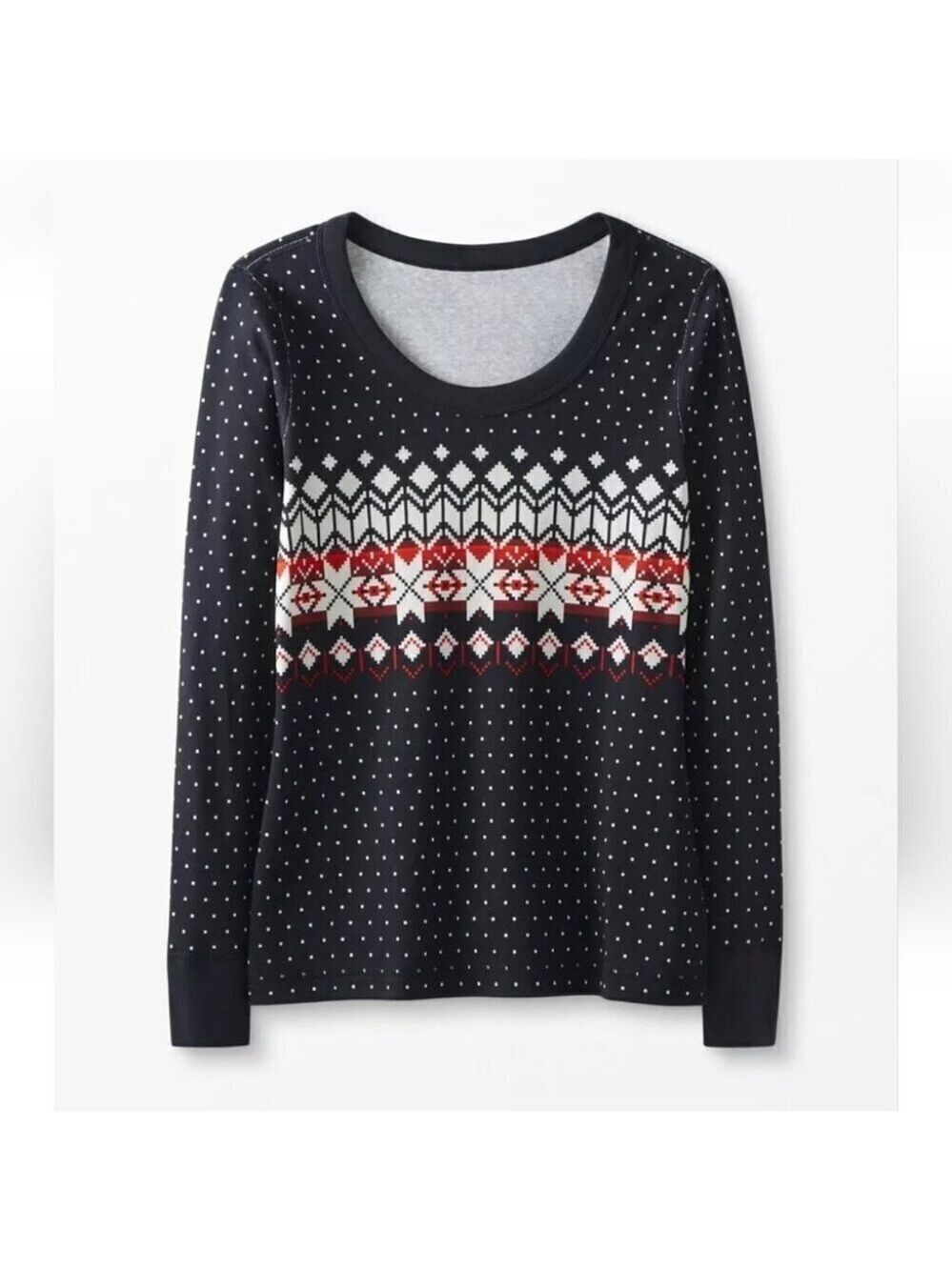 HANNA ANDERSSON | Fair Isle Long John Top Pajama Organic Cotton sz M